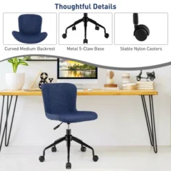 Costway Mid Back Armless Office Chair Adjustable Swivel Linen Task Chair 20 Costway Mid Back Armless Office Chair Adjustable Swivel Linen Task Chair -Homcom Furniture Shop GUEST 9edd1f80 13b8 41f6 aa52 ebe98046da3d