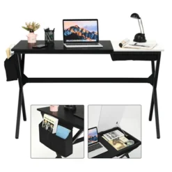 Costway Computer Desk Writing Study Laptop Table W/ Drawer & Storage Bag WalnutBlack -Homcom Furniture Shop GUEST 9f49d208 14f8 42e9 a849 6cc1d12ef69b