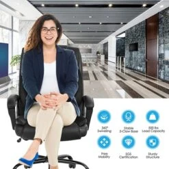 Costway Big & Tall 500lb Massage Office Chair E Xecutive PU Leather Computer Desk Chair -Homcom Furniture Shop GUEST a1021dcf 2e69 4826 a1ab a8ab532e72cc