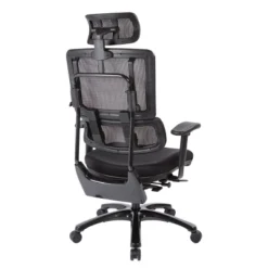 Vertical Mesh Back Chair With Shiny Base And Coal Free Flex Fabric With Headrest - OSP Home Furnishings 10 Vertical Mesh Back Chair With Shiny Base And Coal Free Flex Fabric With Headrest - OSP Home Furnishings -Homcom Furniture Shop GUEST a24dfd70 dec7 43e8 be84 38d625e3ec59