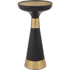 Studio 55D Modern Glam Luxe Metal Round Accent Side End Table 13" Wide Black Gold For Living Room Home House Entryway Balcony -Homcom Furniture Shop GUEST a27aee9e 74c1 4bd0 9bd4 8580bc81e789