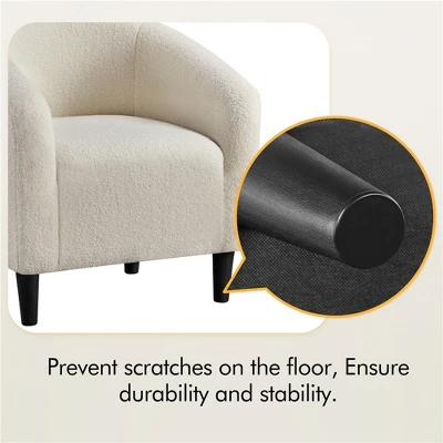 Yaheetech Upholstered Armchair Accent Barrel Chair Ivory 9 Yaheetech Upholstered Armchair Accent Barrel Chair Ivory - Image 7