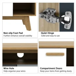Costway TV Stand For TVs Up To 65'' Entertainment Center Console W/ Adjustable Shelf -Homcom Furniture Shop GUEST a4784c3e 5001 4266 bd4e 5546e26e918f
