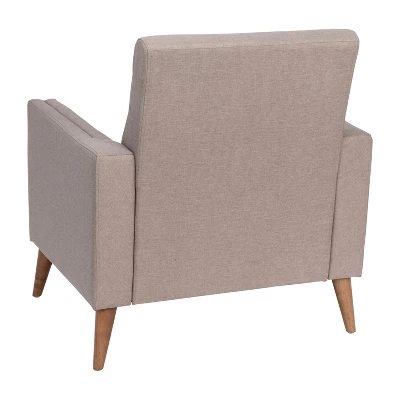 Emma And Oliver Upholstered Mid-Century Modern Arm Chair With Tufted Seat And Back, Pocket Spring Support And Wooden Legs 8 Emma And Oliver Upholstered Mid-Century Modern Arm Chair With Tufted Seat And Back, Pocket Spring Support And Wooden Legs - Image 6