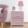 Sorbus Nightstand With Drawers For Home Bedroom Pink