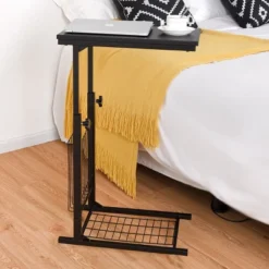 Costway Height Adjustable Sofa Side Table Snack End Slide Under Table Rolling Casters -Homcom Furniture Shop GUEST a7cadff8 430c 43e4 a7a4 40ebea96a577