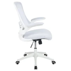 Flash Furniture Mid-Back White Mesh Swivel Ergonomic Task Office Chair With White Frame And Flip-Up Arms -Homcom Furniture Shop GUEST a8eca05b b3d0 4d7e b596 b43888653863