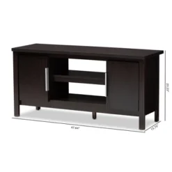 Marley Modern And Contemporary Finished TV Stand For TVs Up To 47" Dark Brown - Baxton Studio 17 Marley Modern And Contemporary Finished TV Stand For TVs Up To 47" Dark Brown - Baxton Studio -Homcom Furniture Shop GUEST a99518e0 2888 4fdf ae38 e3c9ebc11f3d