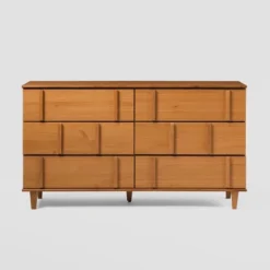 Modern Vertical Accent Solid Wood 6 Drawer Double Dresser - Saracina Home -Homcom Furniture Shop GUEST a9a10edd 8873 4c3b abef 421345c78f2d