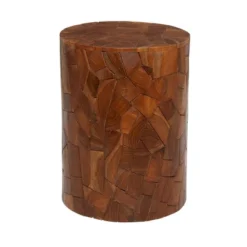 Contemporary Teak Wood Accent Table Dark Brown - Olivia & May -Homcom Furniture Shop GUEST a9ef51d8 da0c 494a b19b 265708226ecf