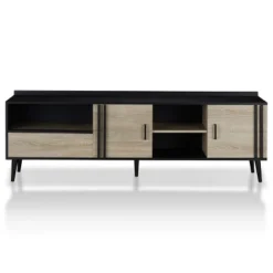 Dominique TV Stand For TVs Up To 78" Black/White Oak - MiBasics -Homcom Furniture Shop GUEST aa515cd4 fbdd 4ec1 87c9 c0dc0b150e52