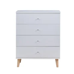 Retreat Mid-Century 4 Drawer Chest White - MiBasics -Homcom Furniture Shop GUEST ac435bad e3c4 45e0 b437 6e768dcaa00d