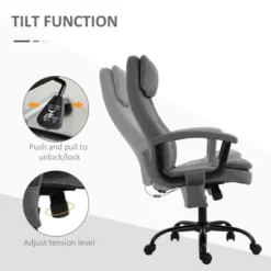 Vinsetto Executive Massage Office Chair With 2-Point Lumbar Massage, USB Power, Adjustable Height, Padded Headrest, Armrest, Gray -Homcom Furniture Shop GUEST ac53f9e8 60cb 45d2 a9a6 0d5b5ad94a1e