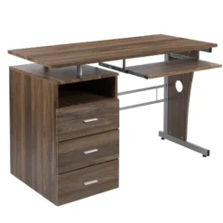 Emma And Oliver Desk With Three Drawer Single Pedestal And Pull-Out Keyboard Tray -Homcom Furniture Shop GUEST ac84ba3b b3e4 43e8 9d8d c77299848aa9