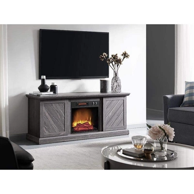 HearthPro Walden Electric Fireplace TV Stand In Weathered Gray - SP6553-OF 3 HearthPro Walden Electric Fireplace TV Stand In Weathered Gray - SP6553-OF