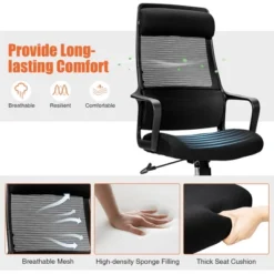 Costway Adjustable Mesh Office Task Chair Heating Lumbar Support Headrest GreyBlack -Homcom Furniture Shop GUEST adae9327 b5c0 4020 823f 0f2f217d8832