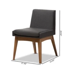 Set Of 2 Nexus Mid Century Modern Walnut Wood Fabric Upholstered Dining Side Chair - Baxton Studio -Homcom Furniture Shop GUEST ae13a52c c5f5 4d66 8d16 a98636507250