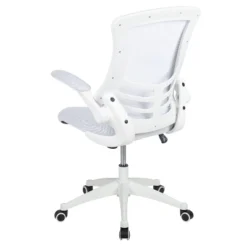 Flash Furniture Mid-Back White Mesh Swivel Ergonomic Task Office Chair With White Frame And Flip-Up Arms -Homcom Furniture Shop GUEST af1d5d5b db68 447c a975 a2bc96553ea2