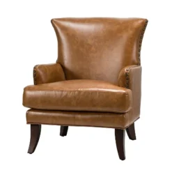 Jorge Vegan Leather Armchair With Nailhead Trim | Karat Home -Homcom Furniture Shop GUEST b3154df1 59e9 4e16 a633 70fcdb33b725