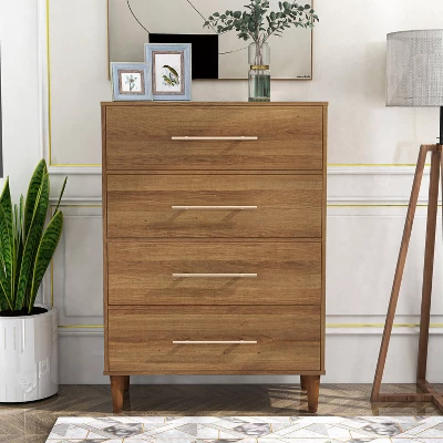 Esigne Mid-Century 4 Drawer Chest Light Oak - HOMES: Inside + Out 4 Esigne Mid-Century 4 Drawer Chest Light Oak - HOMES: Inside + Out - Image 2