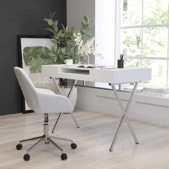 Merrick Lane Computer Desk Contemporary Granite White Writing Desk With Metal Crisscross Frame, Keyboard Tray And 2 Box Drawers 18 Merrick Lane Computer Desk Contemporary Granite White Writing Desk With Metal Crisscross Frame, Keyboard Tray And 2 Box Drawers -Homcom Furniture Shop GUEST b379ee92 2cec 41e7 ad71 b1b89d913d48