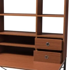 Edwin Rustic Industrial Style Wood And Metal 2 In 1 Bookcase Writing Desk Brown/Black - Baxton Studio -Homcom Furniture Shop GUEST b438c956 bcd2 4efb 9ee3 8f881208a256