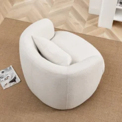 Boucle Upholstered Swivel Armchair - Kinwell -Homcom Furniture Shop GUEST b539bb3b 1b13 4009 990e b0ba7c059e20