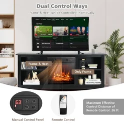 Costway 58'' 2-Tier Fireplace TV Stand W/18'' 1400W Electric Fireplace 65'' -Homcom Furniture Shop GUEST b53fd6ff da9a 4738 b7fa 51e3f00751c3