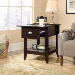 Sauder Shoal Creek Smart Center Side Table Jamocha Wood Finish -Homcom Furniture Shop GUEST b653f6c6 d8eb 4e1b b5e4 fb5227827c5c