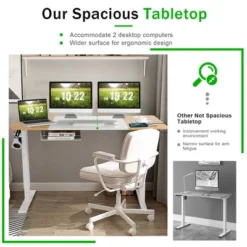 55''x28'' Electric Standing Desk Adjustable Sit To Stand Table W/USB Port WhiteNatural 17 55''x28'' Electric Standing Desk Adjustable Sit To Stand Table W/USB Port WhiteNatural -Homcom Furniture Shop GUEST b9834ba7 1f68 4633 88d4 809b400e090a