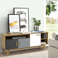 Costway TV Stand For TVs Up To 65'' Entertainment Center Console W/ Adjustable Shelf -Homcom Furniture Shop GUEST ba41f0a6 5cd2 4824 9c87 df6e68abfc18