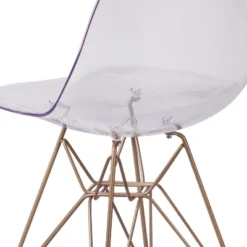 Emma And Oliver Ghost Chair With Gold Metal Base -Homcom Furniture Shop GUEST baa62b36 384f 4736 9caf 7f39cbc352a8