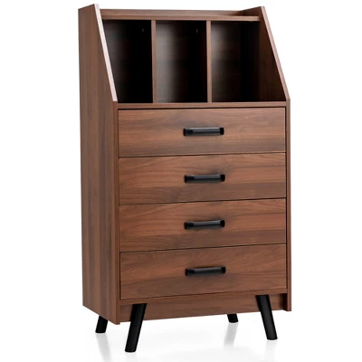 Costway 3-Cube Chest Of Drawers Storage Organizer 4-Drawer Dresser With Countertop 13 Costway 3-Cube Chest Of Drawers Storage Organizer 4-Drawer Dresser With Countertop - Image 11