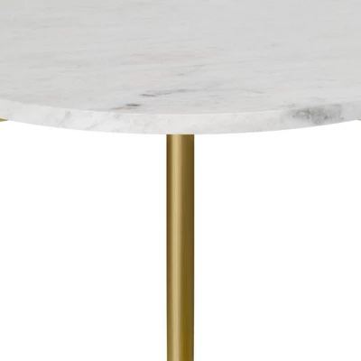 Fleetwood Round Marble And Wood Side Table White/Natural - WyndenHall 4 Fleetwood Round Marble And Wood Side Table White/Natural - WyndenHall - Image 2