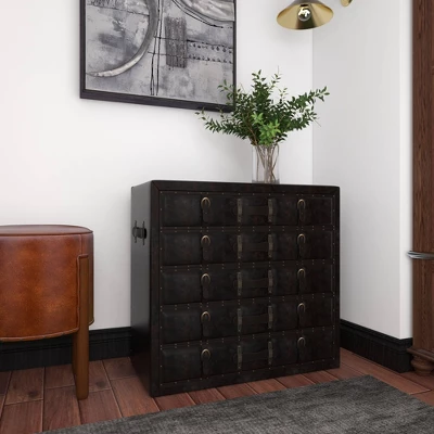 Vinyl 5 Drawer Buffet Dark Espresso - Olivia & May 9 Vinyl 5 Drawer Buffet Dark Espresso - Olivia & May - Image 7