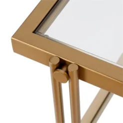 22" Modern Metal Side Table In Gold - Henn&Hart -Homcom Furniture Shop GUEST bfe284f9 7454 4d5a 8f3c 01a9801c935d
