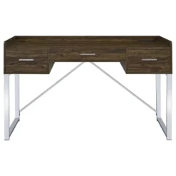 Angelica 3 Drawer Writing Desk Walnut - Coaster -Homcom Furniture Shop GUEST bffae073 7d36 41fb 8b81 a217de095a39