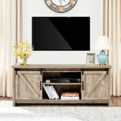 Costway TV Stand Media Center Console Cabinet Sliding Barn Door For TV's 60'' -Homcom Furniture Shop GUEST c28b4f8e 1404 404e 86bb e11c2305f67a
