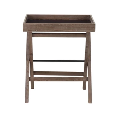 Andrew Metal And Wood Side Table Brown - Boraam 3 Andrew Metal And Wood Side Table Brown - Boraam