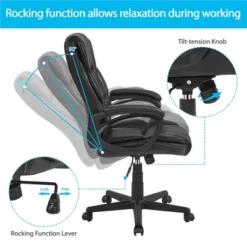 Yaheetech PU Leather Height Adjustable Office Chair With High Back,Black 10 Yaheetech PU Leather Height Adjustable Office Chair With High Back,Black -Homcom Furniture Shop GUEST c4bcd61b b573 48d8 b5dd 073a76ef341a