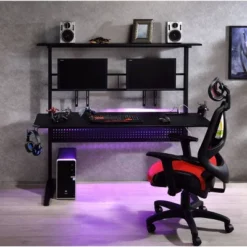 Canzi Gaming Desk With USB Port Black - Acme Furniture