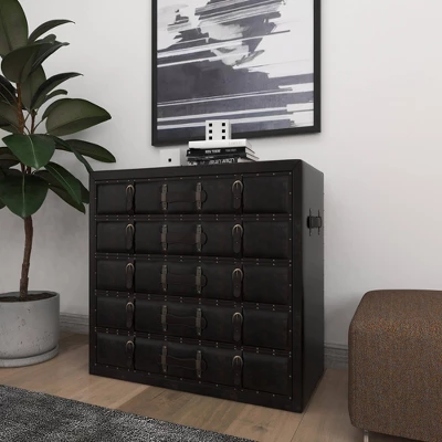 Vinyl 5 Drawer Buffet Dark Espresso - Olivia & May 11 Vinyl 5 Drawer Buffet Dark Espresso - Olivia & May - Image 9