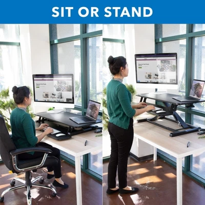 Mount-It! Standing Desk Converter | Height Adjustment From 4.3" To 19.9" | 37 Lbs. Weight Capacity | Black 6 Mount-It! Standing Desk Converter | Height Adjustment From 4.3" To 19.9" | 37 Lbs. Weight Capacity | Black - Image 4