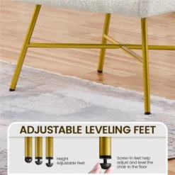 Yaheetech Boucle Barrel Chair Accent Chair With Armrest, White -Homcom Furniture Shop GUEST c825cbdd aa48 41b0 8005 aac6bc499250