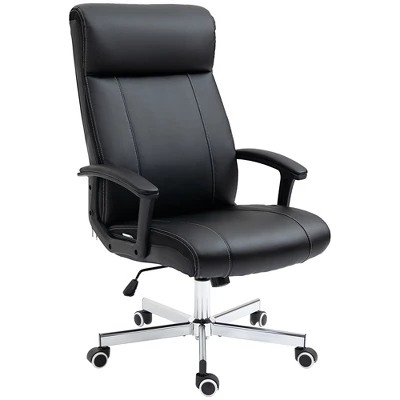 Vinsetto Home Office Chair, PU Leather Computer Chair With 360 Degree Swivel Wheels, Adjustable Height, Tilt Function, Executive Office Chair, Black 5 Vinsetto Home Office Chair, PU Leather Computer Chair With 360 Degree Swivel Wheels, Adjustable Height, Tilt Function, Executive Office Chair, Black - Image 3