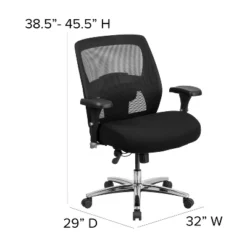 Flash Furniture HERCULES Series 24/7 Intensive Use Big & Tall 500 Lb. Rated Black Mesh Executive Ergonomic Office Chair With Ratchet Back -Homcom Furniture Shop GUEST c865df8e 618a 439d 8f63 b6ed88232574