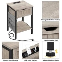 Yaheetech Storage End Table With Charging Station 11 Yaheetech Storage End Table With Charging Station -Homcom Furniture Shop GUEST cada62fe 2c74 480b 98c2 df398c62dfff