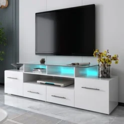 ModernLuxe Modern Stylish Functional TV Stand With Color Changing LED Lights High Gloss TV Cabinet 23 ModernLuxe Modern Stylish Functional TV Stand With Color Changing LED Lights High Gloss TV Cabinet -Homcom Furniture Shop GUEST cb7506c6 7d45 4523 a3cd 1a4ec43def3e