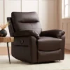 Elm Lane Newport Dark Brown Faux Leather Recliner Chair Modern Armchair Comfortable Push Manual Reclining Footrest For Bedroom Living Room Reading -Homcom Furniture Shop GUEST cbf26ca2 cc00 487d 9759 583813740cf0
