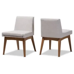 Set Of 2 Nexus Mid Century Modern Walnut Wood Fabric Upholstered Dining Side Chair - Baxton Studio -Homcom Furniture Shop GUEST cc6068ab 06ca 41fc a7b8 410499eef6e9